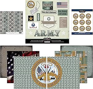 Scrapbook Customs 17519 Themed Paper and Stickers Scrapbook Kit, Army
