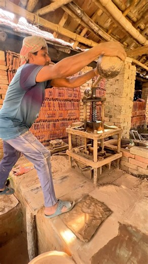 Making clay tiles from clay.