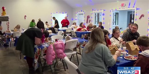 Gingerbread house decorating party held