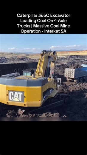 Part 2: Caterpillar 365C Excavator Loading Coal On 4 Axle Trucks | Massive Coal Mine Operation - Interkat SA #megamachineschannel1 #caterpillar #construction #1m #trucks