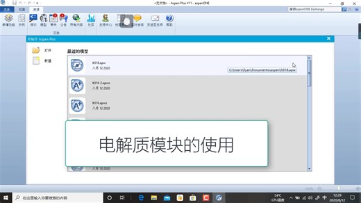 【aspen学习笔记】aspenV11-021 电解质模块的使用（入门案例）