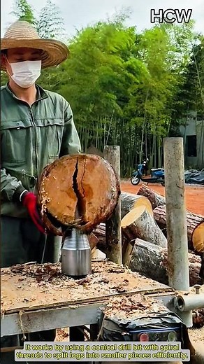 Spiral Wood Splitter in Action.