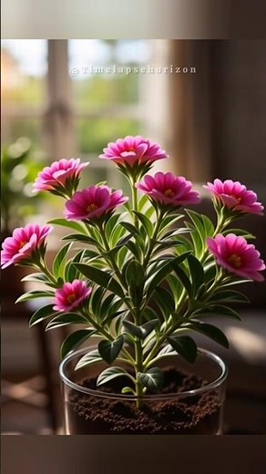 Dwarf Phlox Bloom Timelapse 🌸✨ Ultra Realistic Plant Growth in Glass Pot #shorts