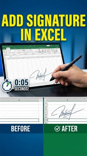 NISD on Instagram: "Add signature in excel in 5 second #ExcelTips #ExcelTrick #ExcelShorts #ExcelInSeconds #ExcelSignature MSExcel ExcelLearning ExcelHacks OfficeTips ExcelTutorial DigitalSignature ExcelForBeginners ProductivityTips QuickExcel LearnExcelFast"