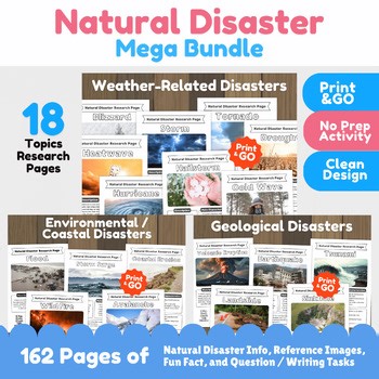 Natural Disasters Research Project Mega Bundle | Earth Science Activities