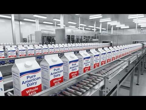 Clean & Satisfying! How Whole Milk Is Packed in a Modern Dairy Factory