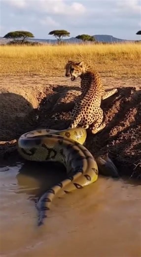 Cheetah Fights for Life Against Giant Anaconda | Realistic Wildlife Scene