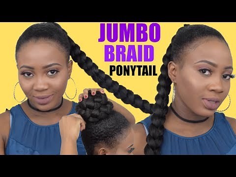 How To Jumbo Braid Ponytail & Bun on Short Natural hair