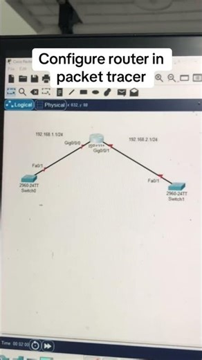 Basic cisco router Configuration #packettracer #networkengineer #ccna