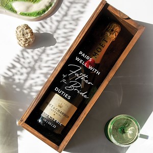 Father of the Bride Gift, Wedding Gift for Dad, Pairs Well With, Custom Wine Box, Personalized Champagne Box, Wedding Keepsake for Dad - Etsy