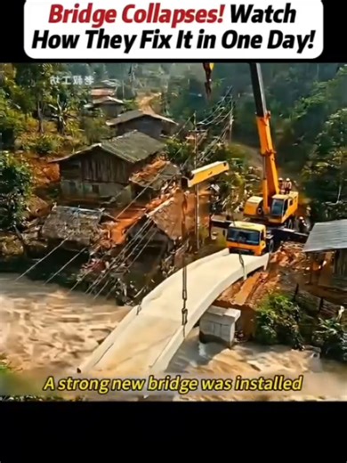 Bridge Collapses — Watch How It’s Repaired in Just One Day! 🌉⚡ #EngineeringMarvel #FastRepair #ConstructionLife #Infrastructure #ViralBuild @From Simple to Wow