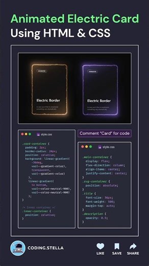 Animated Electric Card ☠️😱 #css #animation