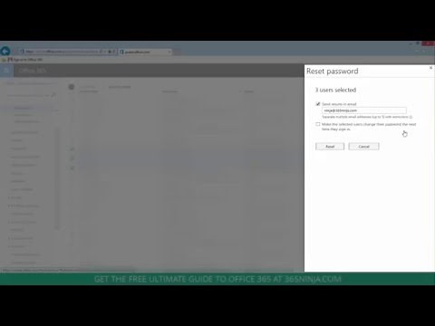 Reset an Office 365 user's password with the admin center