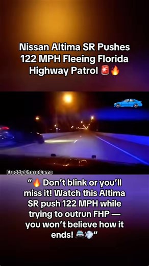 5K views · 61 reactions | “Watch this Nissan Altima SR hit 122 MPH trying to outrun Florida Highway Patrol! High-speed chase action you don’t want to miss. ” #NissanAltima #HighSpeedChase #FloridaHighwayPatrol #PoliceChase #FastCar #122MPH #FleeingDriver #ChaseCaught #HighwayDrama #CarPursuit | Frederick Robertson | Facebook