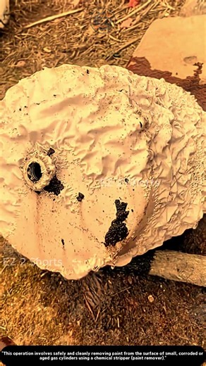 "How to easily strip paint from an old gas tank using remover" #worker #process #diy #restoration