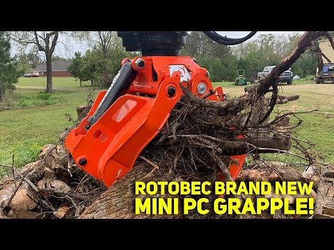 Rotobec mini pc grapple | testing its capabilities on the Kubota excavator