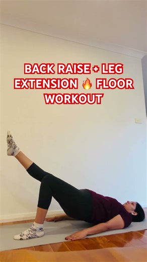 BACK RAISE + LEG EXTENSION 🔥 FLOOR WORKOUT #trending #homeworkout #legextension #fitnessmotivation