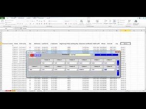 Create databases in Excel from a flexible input mask with assignment of data types. Staff list.