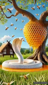 A cow saved the snake from millions of bees 😭 #ai #cow #snake | Gunda Swami