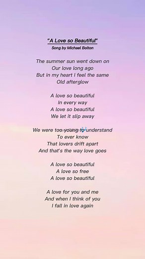 A Love so Beautiful - Michael Bolton #Full #Lyrics #Song #Of #Life #Love #Everyone #Fyp #Fy #MichaelBolton