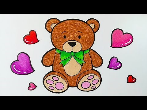 Cara menggambar boneka || Menggambar boneka beruang || How to draw teddy bear