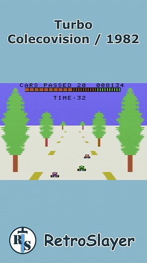 13K views · 371 reactions | Speed through twisting roads and dodge traffic in Turbo for ColecoVision! Push your driving skills to the limit and chase the finish line. #Turbo #ColecoVision #RetroGaming | Retro Slayer | Facebook