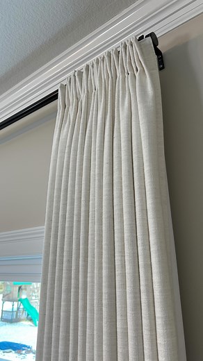 Tips For Hanging Curtains! When hanging curtains, hang them 1-2 inches down from the crown molding and 6-12 inches to the side of your window trim. This is guaranteed to make your space look much more high end! Curtain details: -Style: liz Linen -Color: Ivory White (🎥:@randomdiyguy) #twopagescurtains #twopageshome #diymistake #diytips #homedecor #homeimprovements #decoration #cozyhome #interiordesign #homeinspo | Twopagescurtains