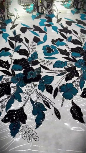 Multi Head Machine Embroidery Process | Fabric Making Video #textilefactory #embroiderydesign