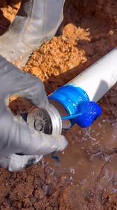 Digging a fence led to a broken main 💦 @re.plumb repairing the 2" PVC main using Oatey Clear Primer and Rain-R-Shine Fast Set Blue Cement 💙 | Oatey