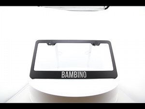 Matte Black T304 Stainless Steel License Plate Frame – Laser Etched “BAMBINO” Design