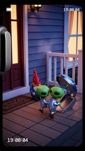 A Tiny UFO Stole the Garden Gnome 👽 #Shorts