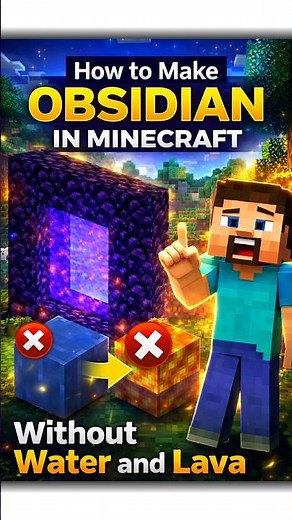 How to Make Obsidian in Minecraft Without Water and Lava? 🔥#shorts