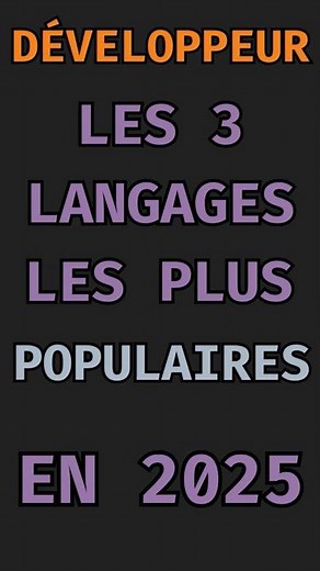 The 3 languages ​​to learn in 2025 to get started!