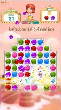 Cake Match 3 Mania - Level 6 gameplay cute match puzzle casual mobile android game walkthrough