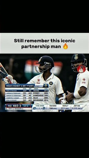 When Kohli & Rahane ruled the day 🥶 #viratkohli #ajinkyarahane #testrecords #teamindia