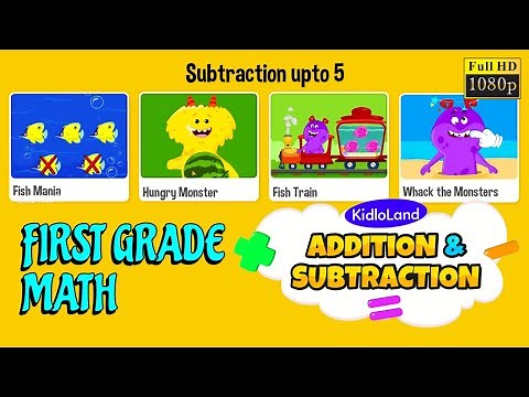 ➖Kidloland Addition and Subtraction Games for Kids | Fun Math Game | Subtraction Upto 5