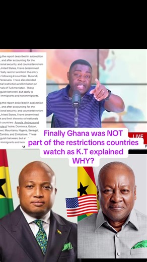#usa🇺🇸🔥🔥🔥 #foreignaffair #fypシ゚ #ndc watch foryou Now Ghana is not part of the restrictions countries as US president Trump mentioned.according to Kevin Taylor it was because of good governance Mahama and foreign minister did.#CapCut