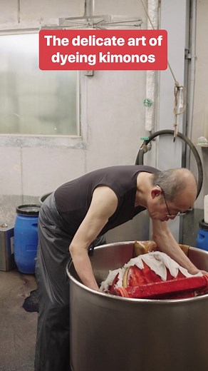 The ancient Japanese art of silk dyeing for kimonos involves intricate techniques to produce stunning designs. #silk #kimonos #Japan | Insider Style