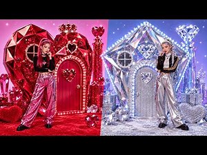 Ruby vs Diamond Room Makeover! 🏰 Creative Miniature Craft Ideas by 123 GO! Galaxy