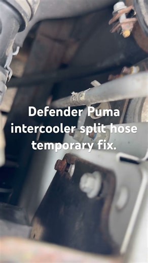 Defender Puma intercooler split hose temporary fix - it worked!