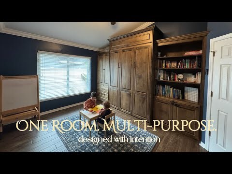 How We Made One Small Room Work for Homeschool & Guests!