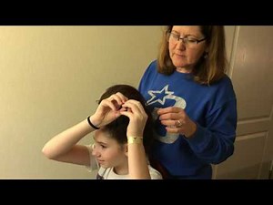 Attaching cheer hair from high ponytail to bow