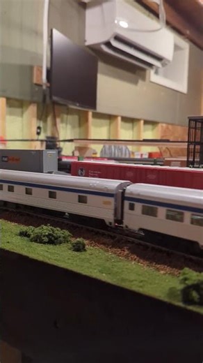 a bit more scenery for the layout! #train #hoscale #layout #modeltrains #slotcar #scenery #railfan