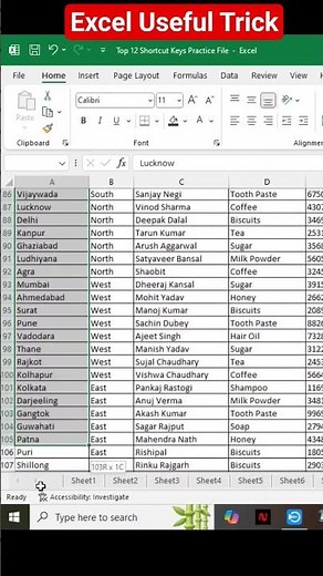 Excel sort command | Excel Sort Command shortcut keys #excel #excelshortcuts #shorts #exceltutorial