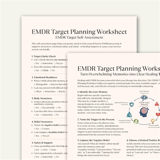 EMDR Target Planning Worksheet, Trauma Healing and EMDR Therapy Preparation Printable - Etsy Canada