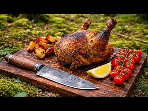 🔥 DEEP FOREST ROASTED CHICKEN | PRIMITIVE COOKING EXPERIENCE 🔥