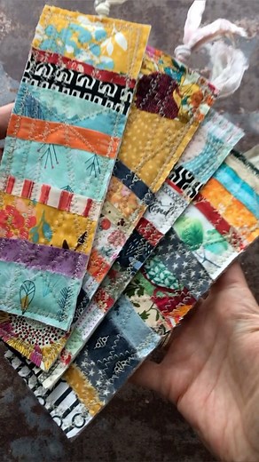 Mira on Instagram: "UPDATE: No. 1: available No. 2: SOLD No. 3: SOLD No. 4: SOLD If you’ve been following me for a while, you’ll know how much I love scrap sewing.. 💕 These are four quilted bookmarks made from wadding leftovers, fabric scraps and hand dyed (not by me, I hasten to add) silk chiffon / sari silk for the little tassel at the top. They are for SALE for £7.50 with free UK 2nd Class postage - if you’re not in the UK and are interested, please DM me for a postage quote. I have a few mo