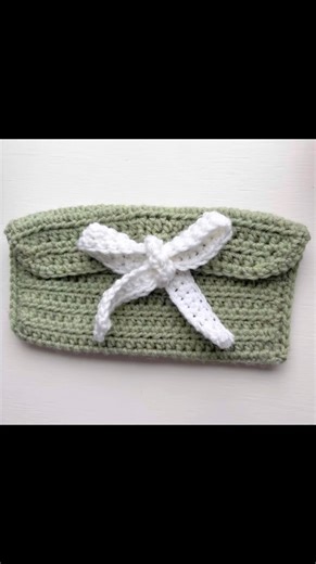Crocheted Bow Pouch 🎀 #christmas #crochet ing#collegelife #jesuslovesyou et