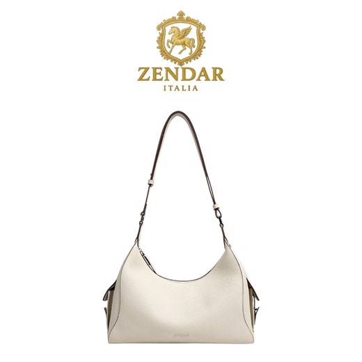 【ZENDAR】台灣總代理 限量1折 頂級小牛皮肩背包 卓麗系列 全新專櫃展示品(奶昔白) | 購物包 / 肩背包 | Yahoo購物中心