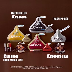 ETUDE Hershey's Kisses Play Color Eyes #3 Special Dark | Shimmer Matte Glitter 4 Colors Eye Palette with Long Lasting Chocolate Shadows | Korean Eye Makeup
